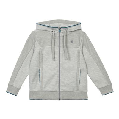 Boys' grey hooded zip through sweater